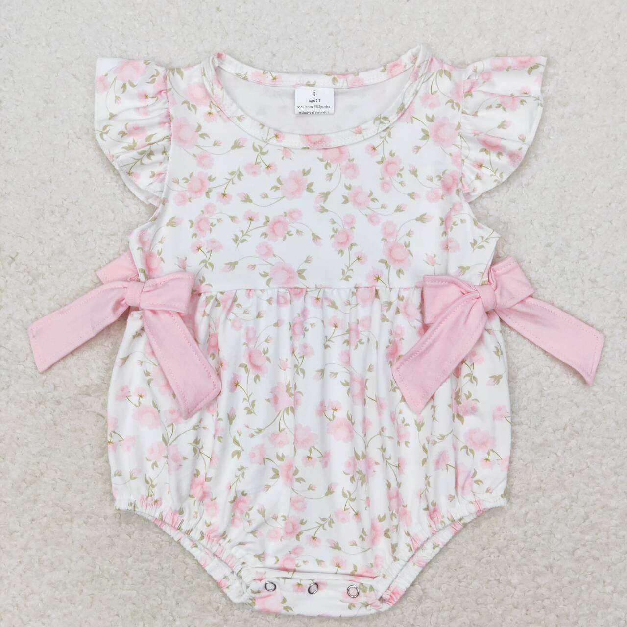 Summer Clothing Kids Sale - 유아 소녀 핑크 꽃 롬퍼 의류,