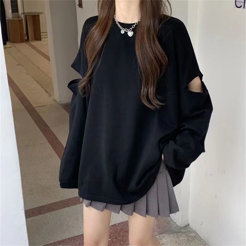 Summer Clothing Uk - 여성용 구멍 뚫린 루즈 트렌드 티셔츠,