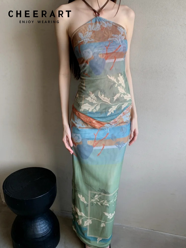 Summer Clothing Model - 치아트 여성용 빈티지 리버시블 투피스 세트,