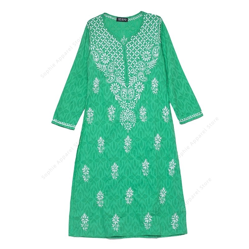 Summer Clothing Pakistan - 여성용 자수 쿠르티 인도/파키스탄 튜닉 탑