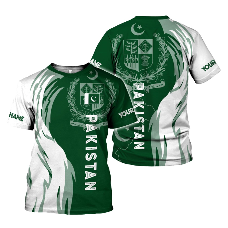 파키스탄 국기 3D 프린트 남성 티셔츠, 유니섹스 반팔 - Summer Clothing Pakistan 리뷰 및 가격