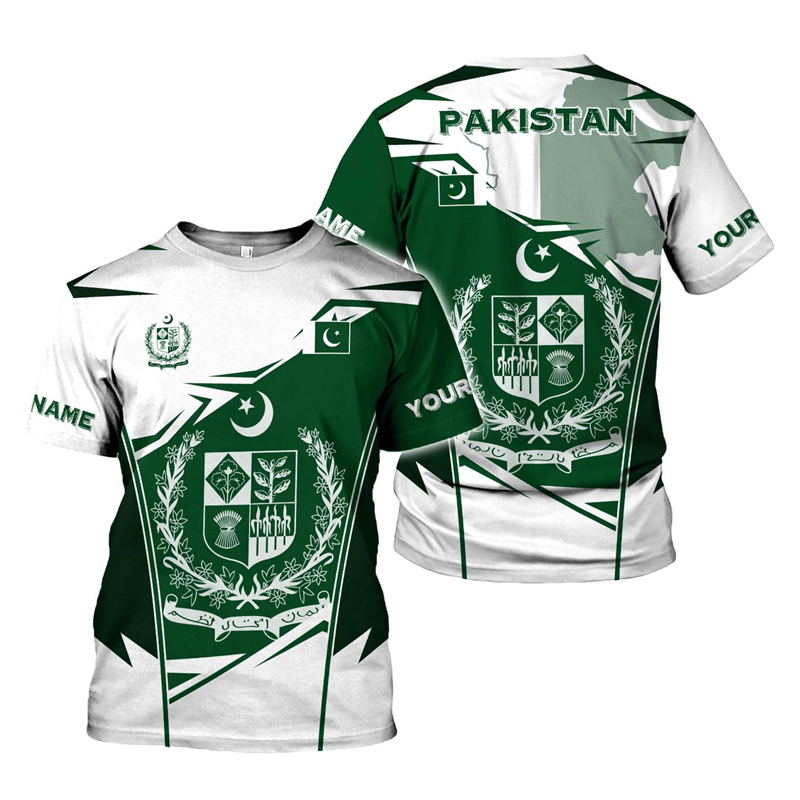 파키스탄 국기 3D 프린트 남성 티셔츠, 유니섹스 반팔 - Summer Clothing Pakistan 리뷰 및 가격