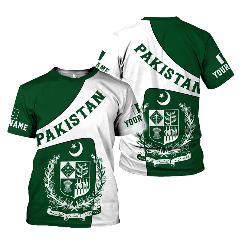 파키스탄 국기 3D 프린트 남성 티셔츠, 유니섹스 반팔 - Summer Clothing Pakistan 리뷰 및 가격