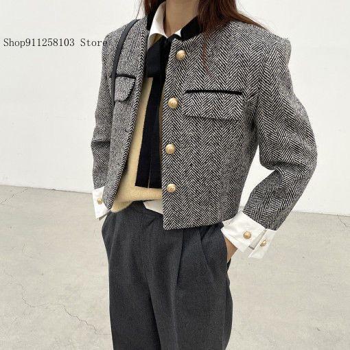 스탠드 칼라 프렌치 레트로 승마복 여성 봄 가을 숏 스 - Summer Equestrian Clothing 리뷰 및 가격