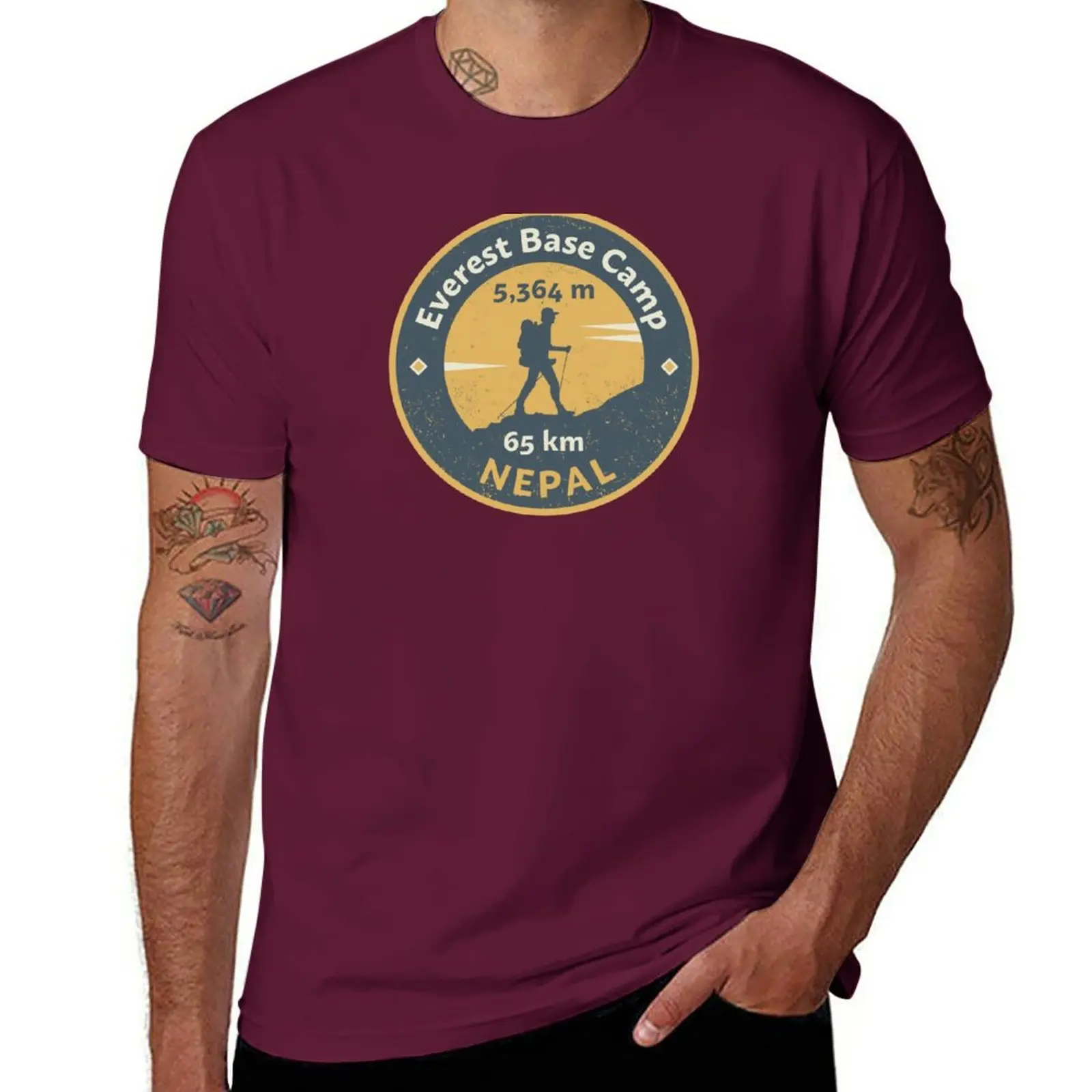 크루넥 반팔 티셔츠, 에베레스트 베이스 캠프, 네팔 플 - Summer Everest Clothing 리뷰 및 가격