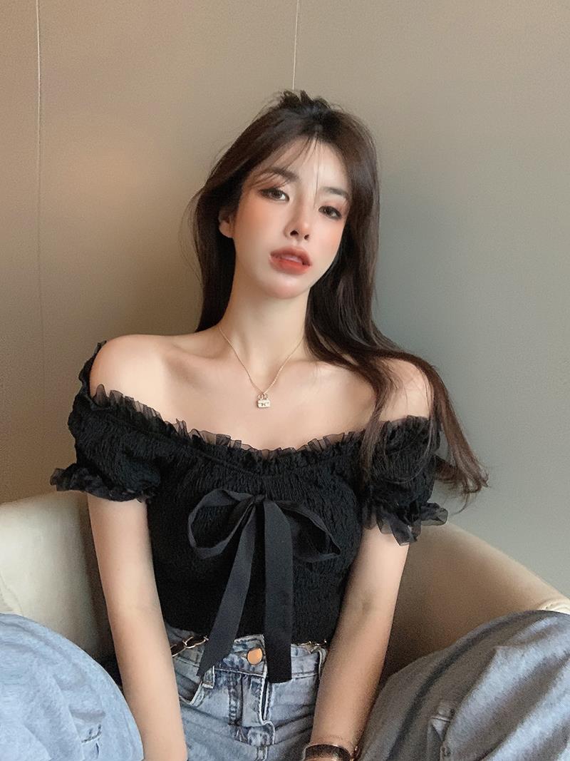 여성용 리본 블라우스, 부드러운 하라주쿠 레트로 의류, - Crop Blouse Linen 리뷰 및 가격