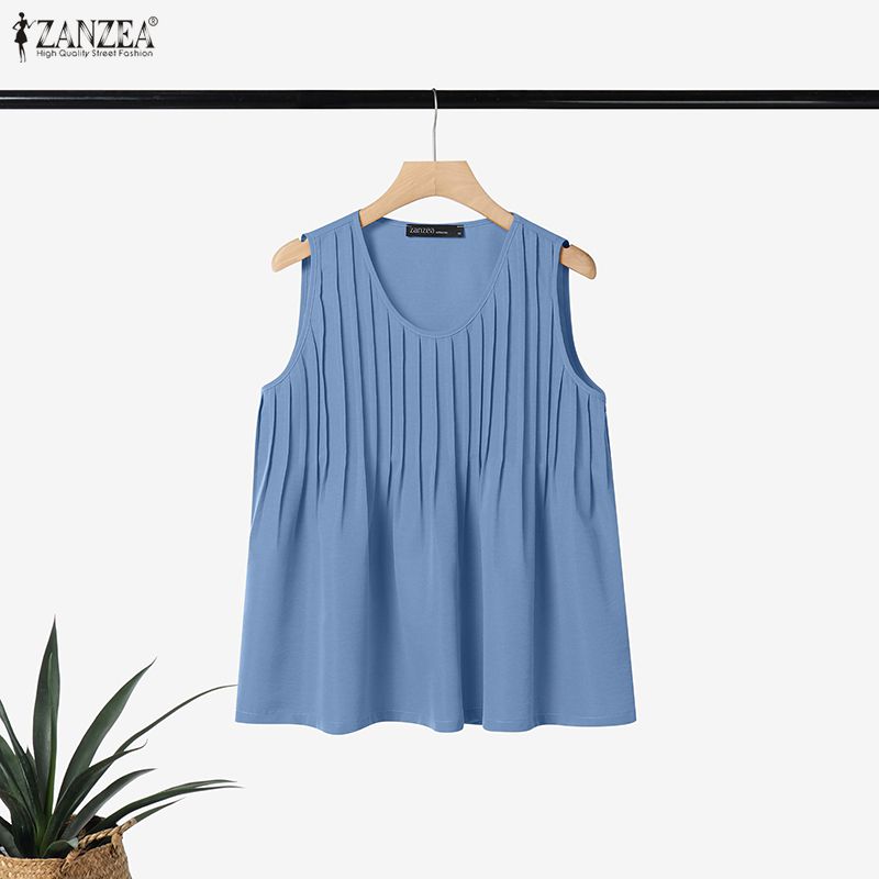 ZANZEA 플러스 사이즈 5XL 여성 핀턱 탱크 탑  - Summer Clothing Plus 리뷰 및 가격