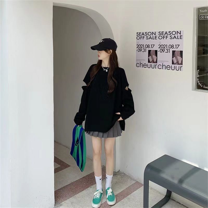 여성용 구멍 뚫린 루즈 트렌드 티셔츠, 긴팔 O넥 플러 - Summer Clothing Uk 리뷰 및 가격