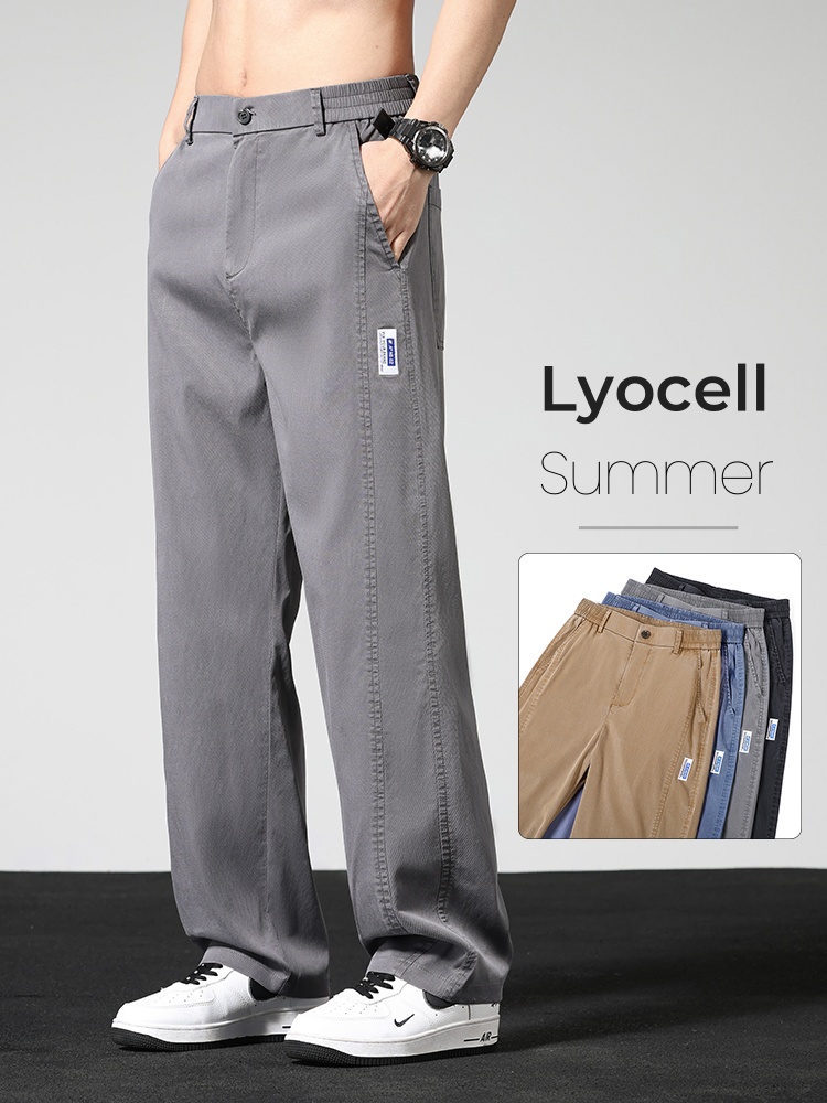 여름 얇은 캐주얼 바지 남성 스트레이트 와이드 바지 브 - Summer Clothing Brands Men 리뷰 및 가격