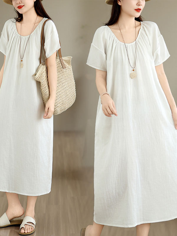 여름 새로운 캐주얼 코튼 드레스 느슨한 편안한 슬리밍  - Summer Clothing Outlet 리뷰 및 가격