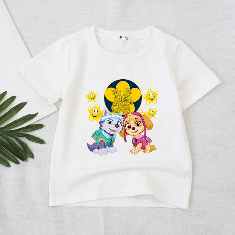 Paw Patrols 시리즈 티셔츠 흰색 여름 옷 만화 - Summer Everest Clothing 리뷰 및 가격