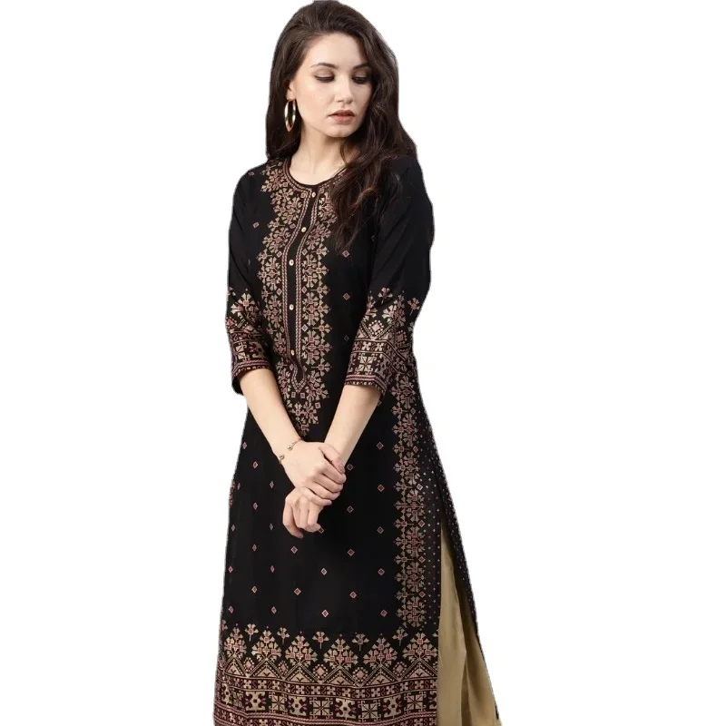 인도 원피스 Kurtas 여성용 용수철 여름 코튼 프린 - Summer Clothing Pakistan 리뷰 및 가격