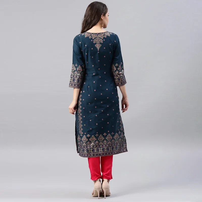 인도 원피스 Kurtas 여성용 용수철 여름 코튼 프린 - Summer Clothing Pakistan 리뷰 및 가격