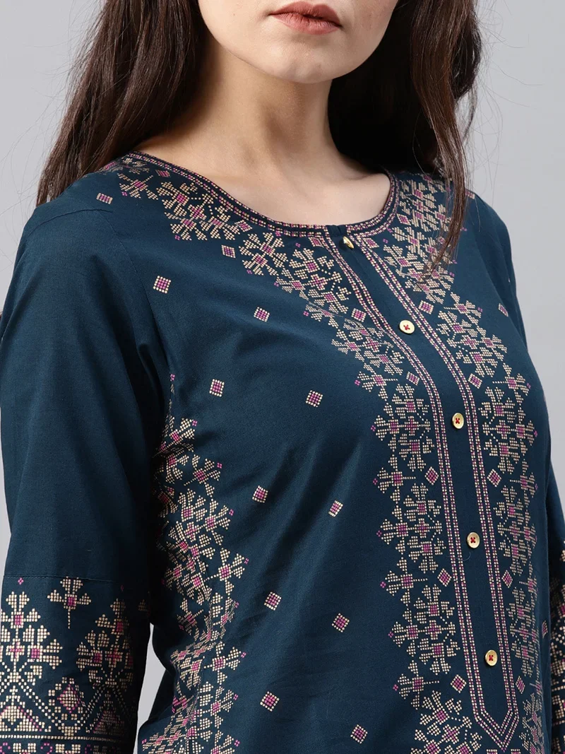 인도 원피스 Kurtas 여성용 용수철 여름 코튼 프린 - Summer Clothing Pakistan 리뷰 및 가격